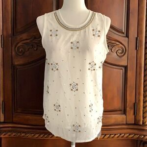 Aniston white embellished top- size S